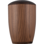 Elegante Walnuss-Urne aus massivem Holz, in einem Stück manuell gedrechselt