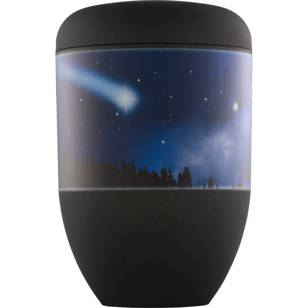 Moderne Urne mit elegantem Design-Motiv "Sternschnuppe"