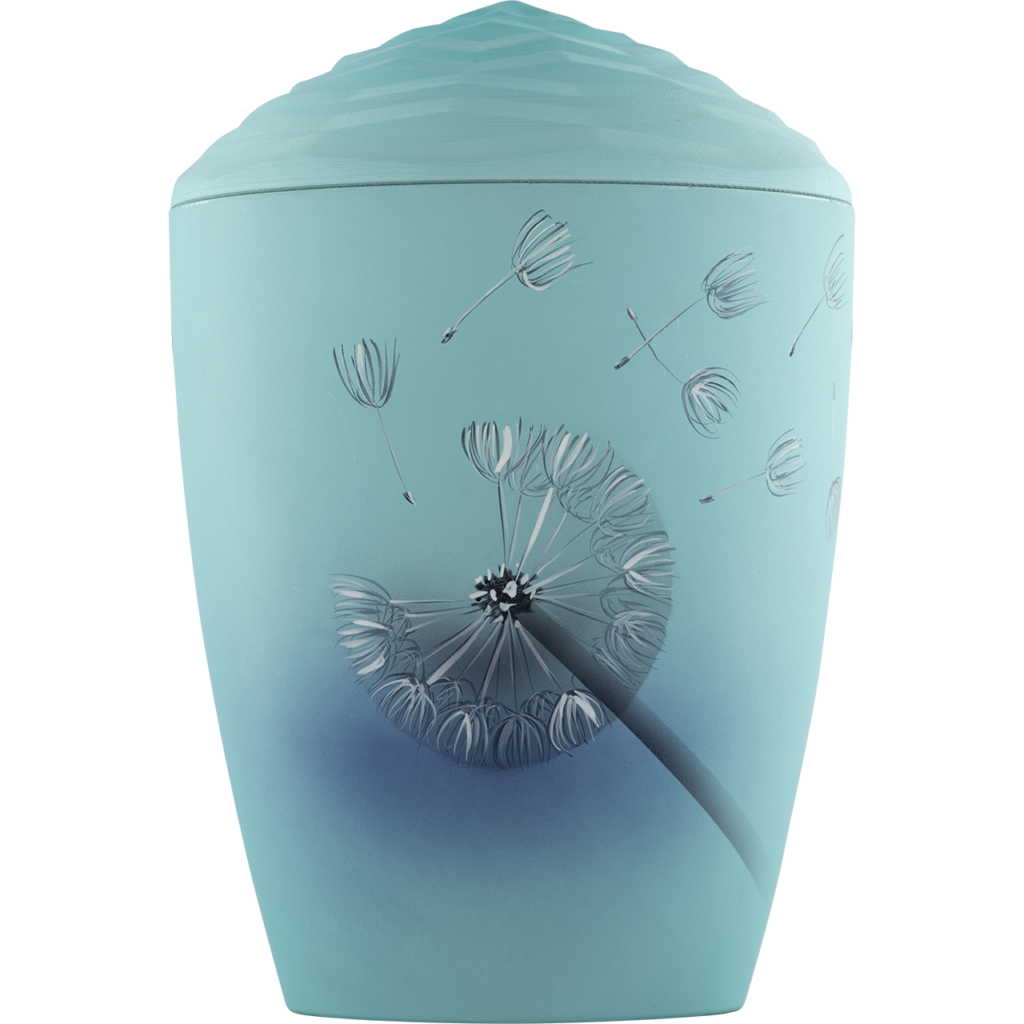 Moderne Urne mit zeitlosem Motiv "Pusteblume"